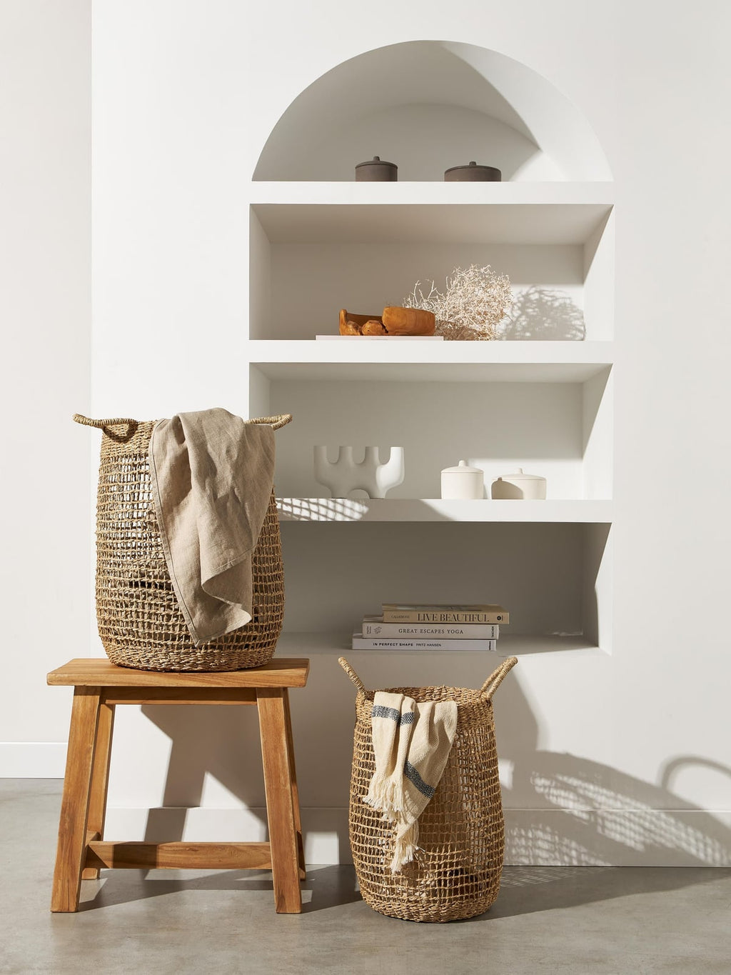 Ian Seagrass Storage Baskets, Set of 2