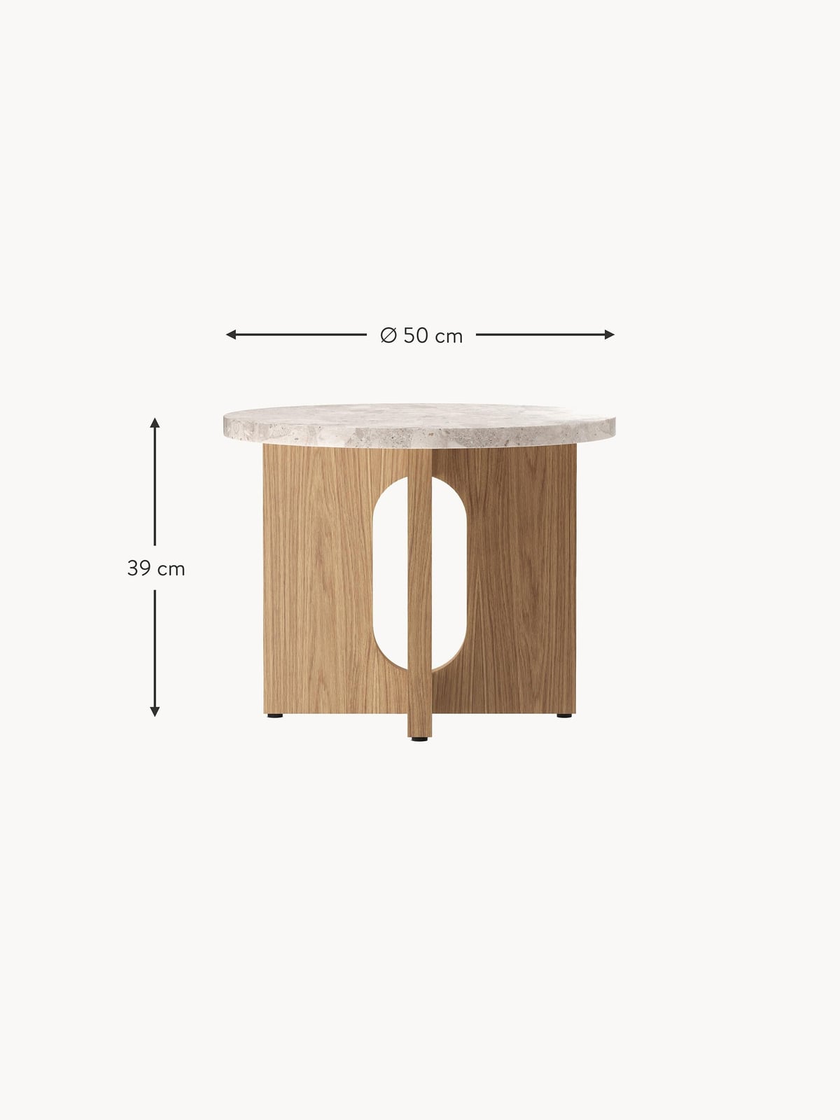 Ibiza Round Side Table with Sandstone Table Top