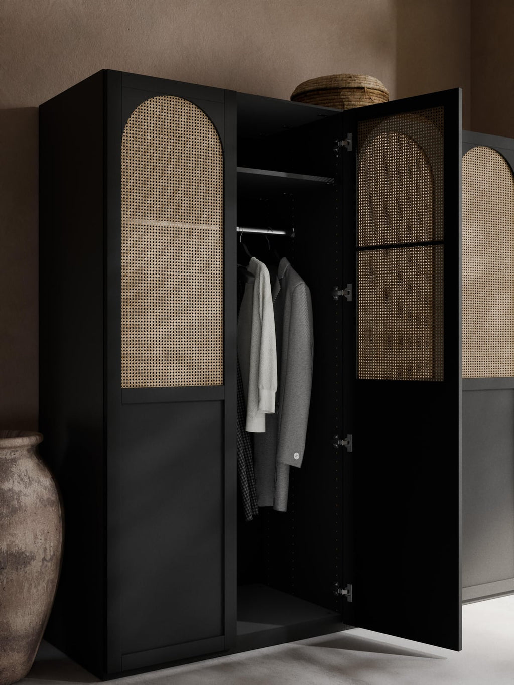 Jeanne Modular Hinged Door Wardrobe, 200 cm Wide, in various sizes