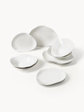 Joana Organic Shaped Porcelain Tableware Set, 4 people, Set of 12
