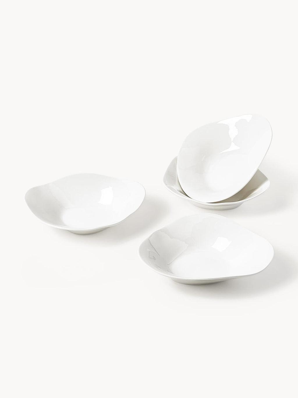 Joana Organic Shaped Porcelain Tableware Set, 4 people, Set of 12