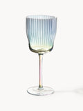 Juno Mouth-Blown Wine Glasses with a Shimmering Mother of Pearl Finish, Set of 4