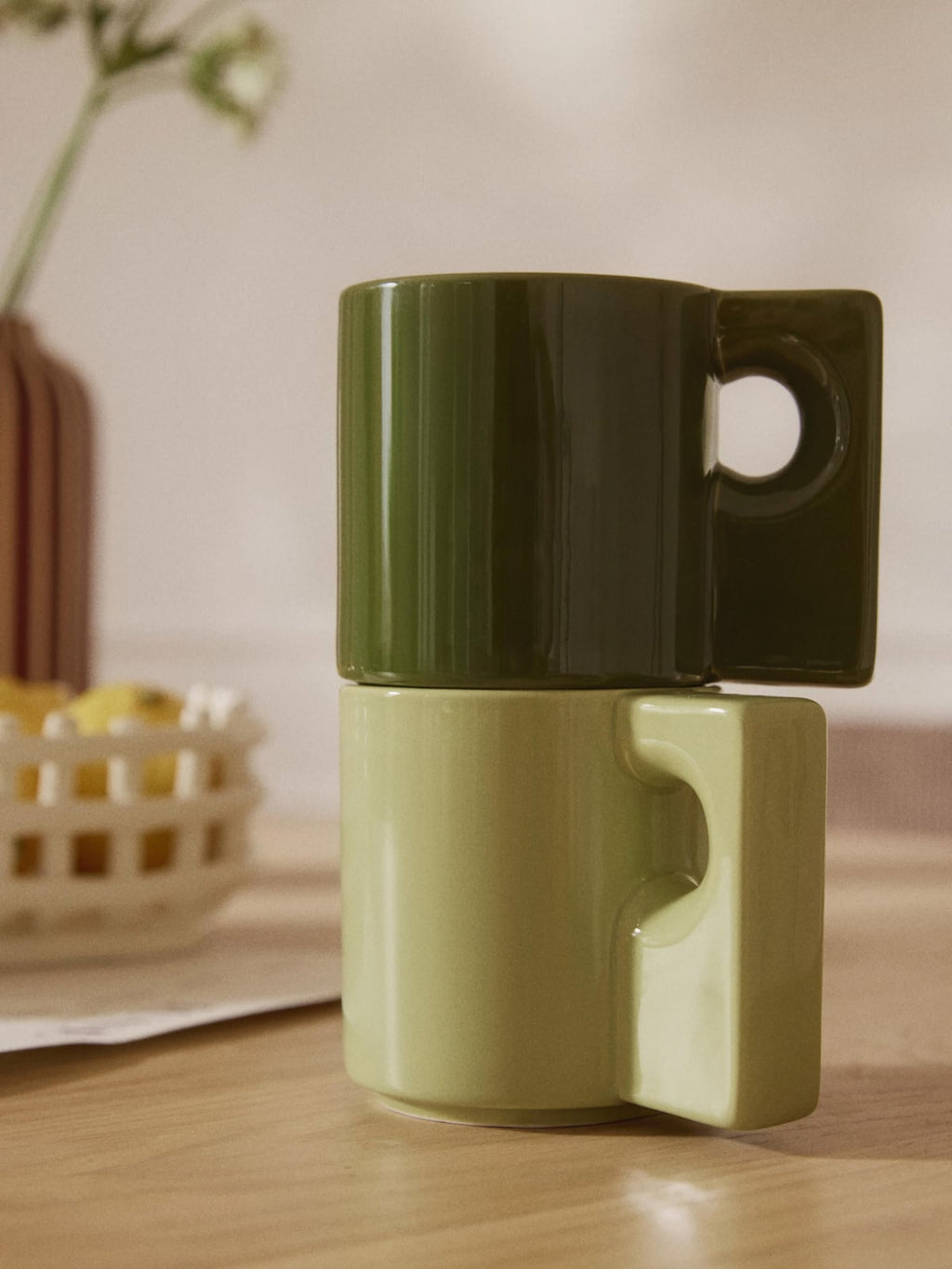 Keira Porcelain Mugs, Set of 2
