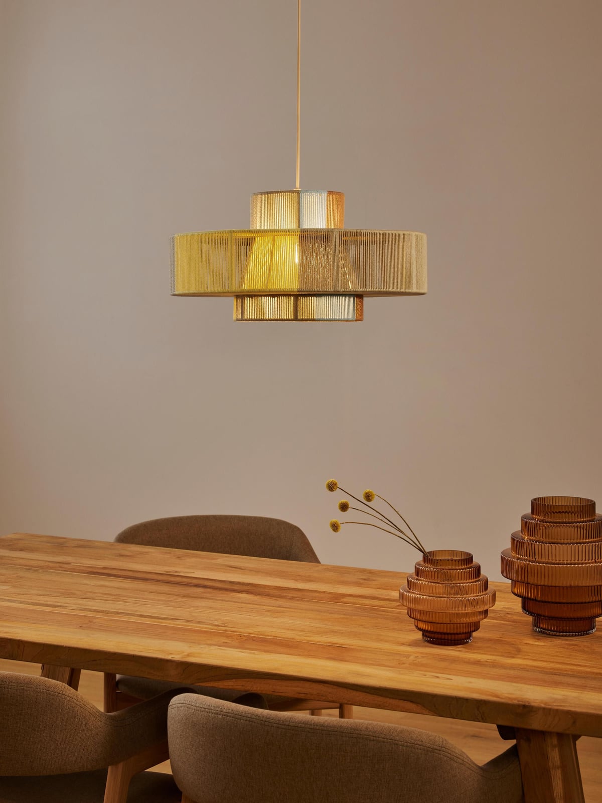 Lace Large Linen Thread Pendant Light