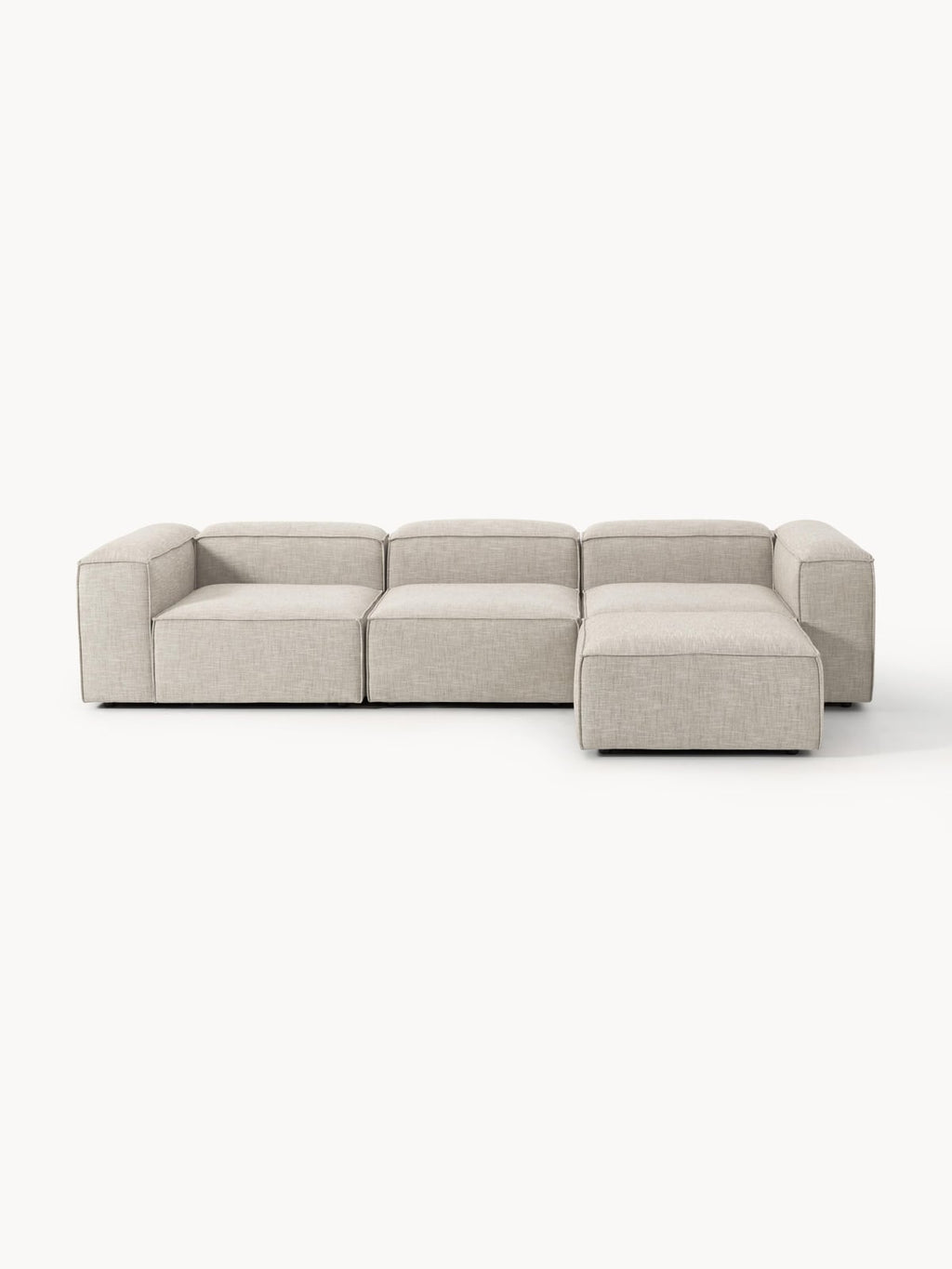 Lennon Linen Blend Modular Sofa (4-seater) with ottoman (left/right)