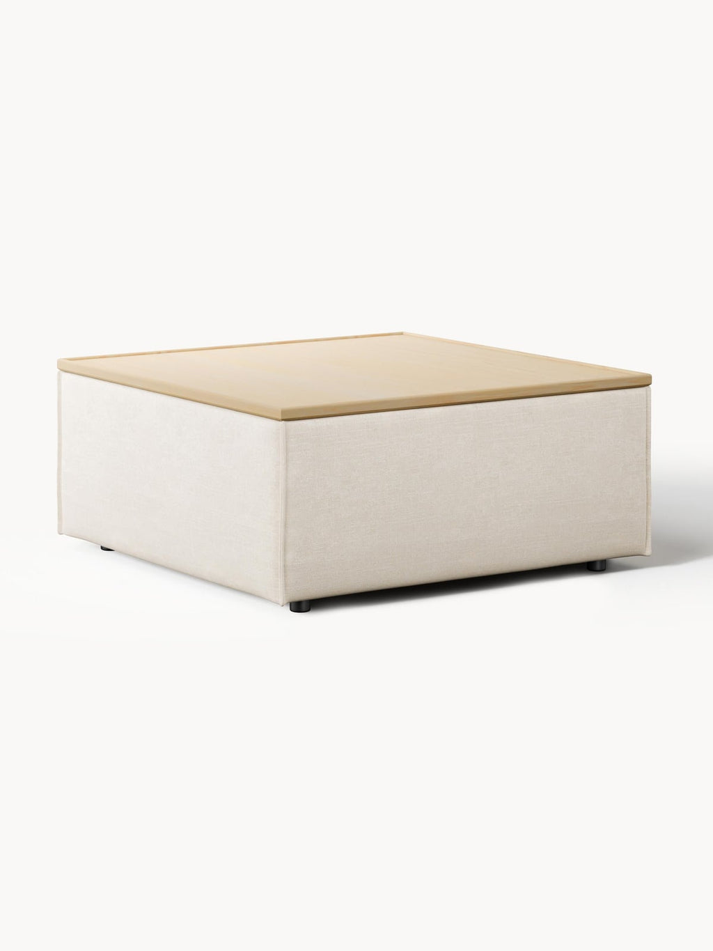 Lennon Linen Blend Ottoman with Storage