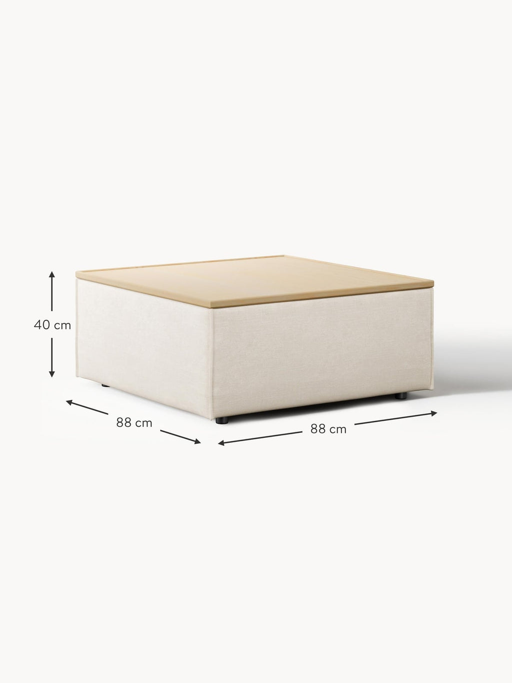 Lennon Linen Blend Ottoman with Storage