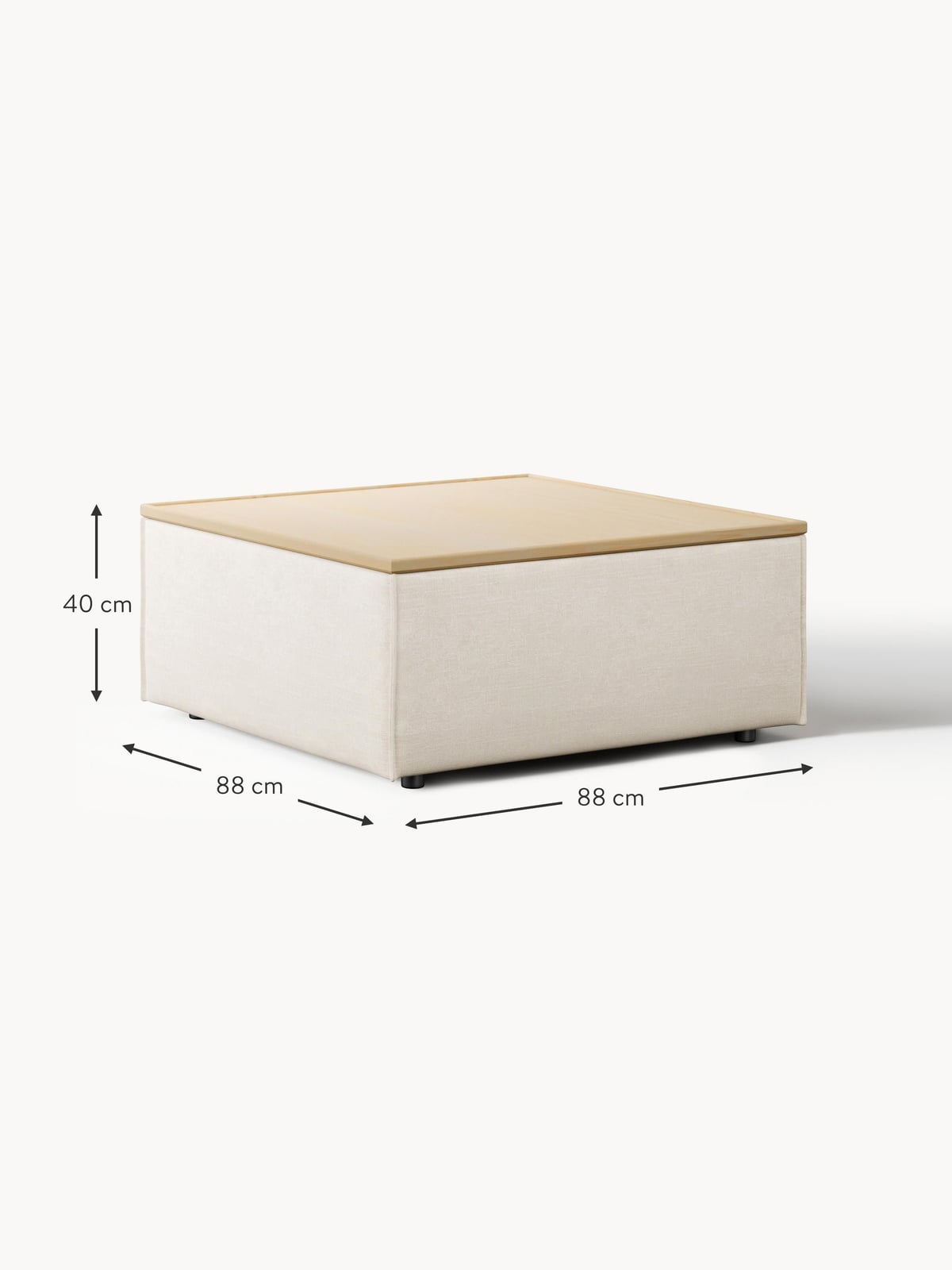 Lennon Linen Blend Ottoman with Storage