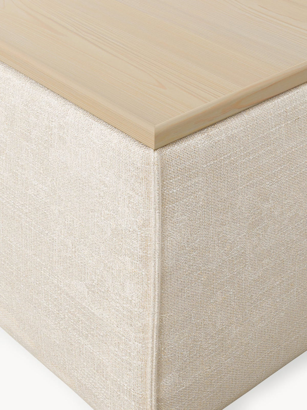 Lennon Linen Blend Ottoman with Storage