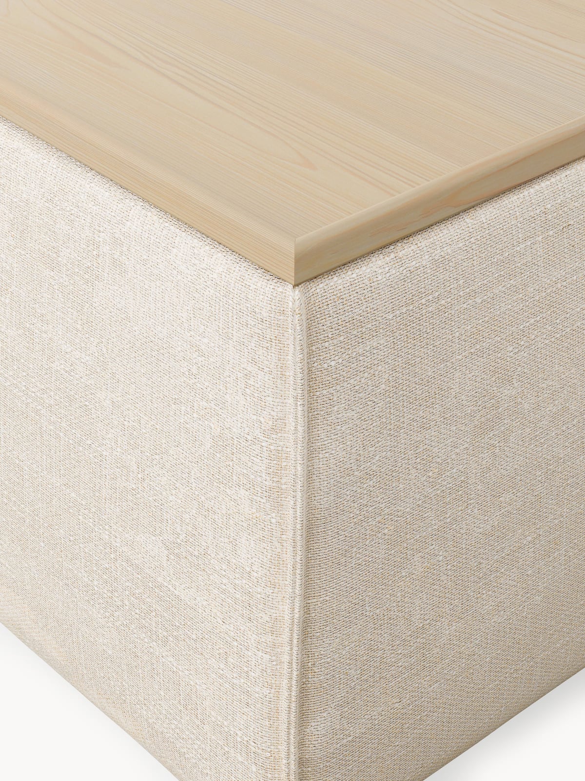 Lennon Linen Blend Ottoman with Storage