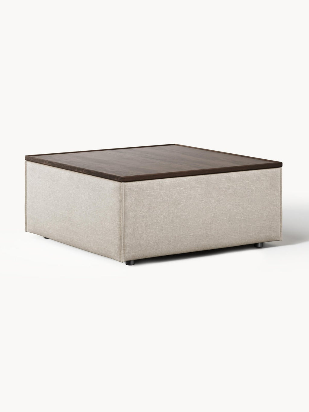 Lennon Linen Blend Ottoman with Storage