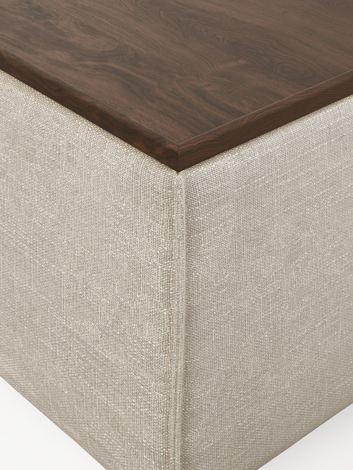 Lennon Linen Blend Ottoman with Storage