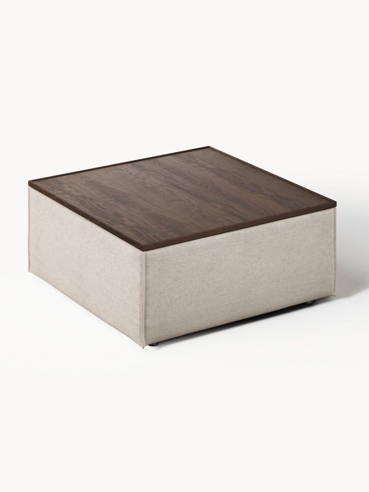 Lennon Linen Blend Ottoman with Storage
