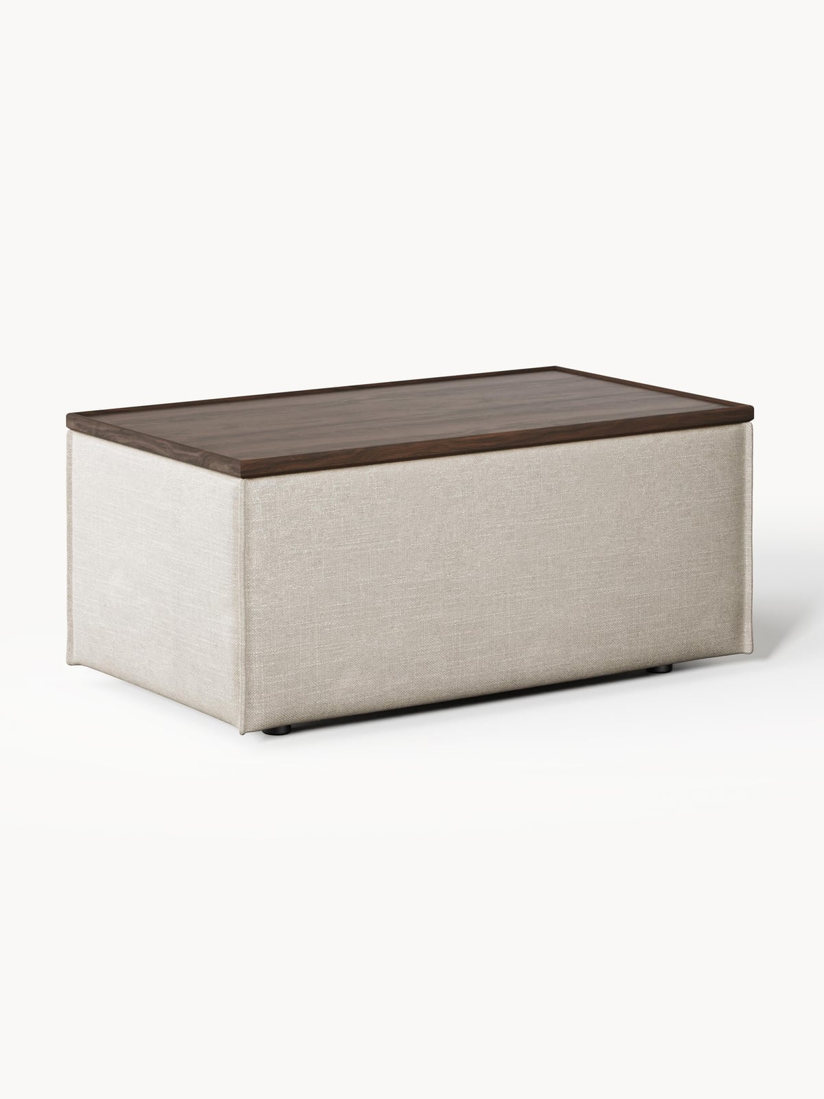 Lennon Linen Blend Ottoman with Storage
