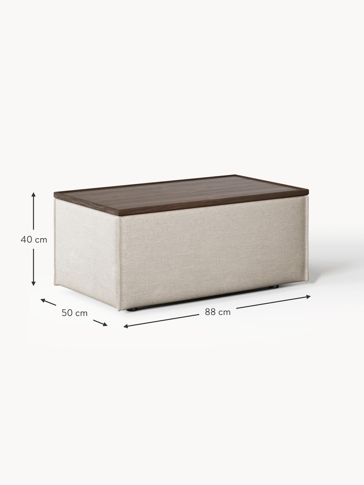 Lennon Linen Blend Ottoman with Storage