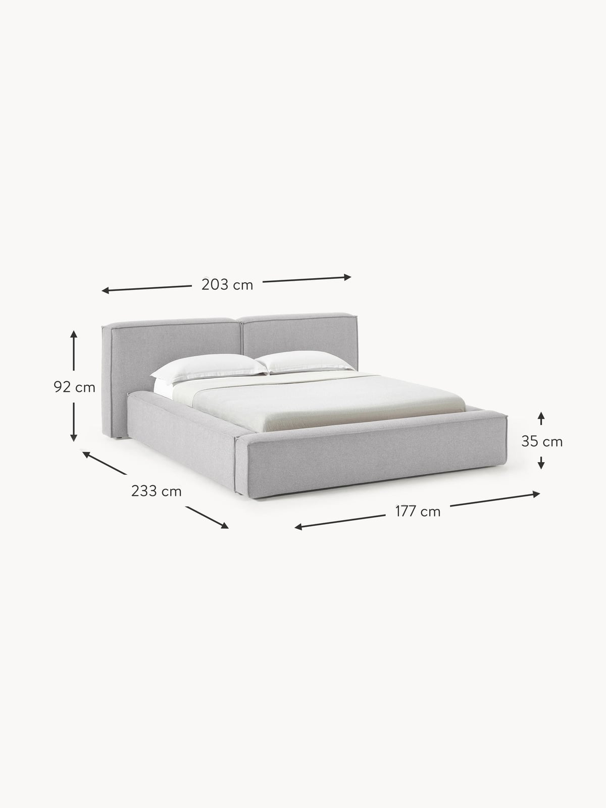 Lennon Upholstered Bed with Storage Space