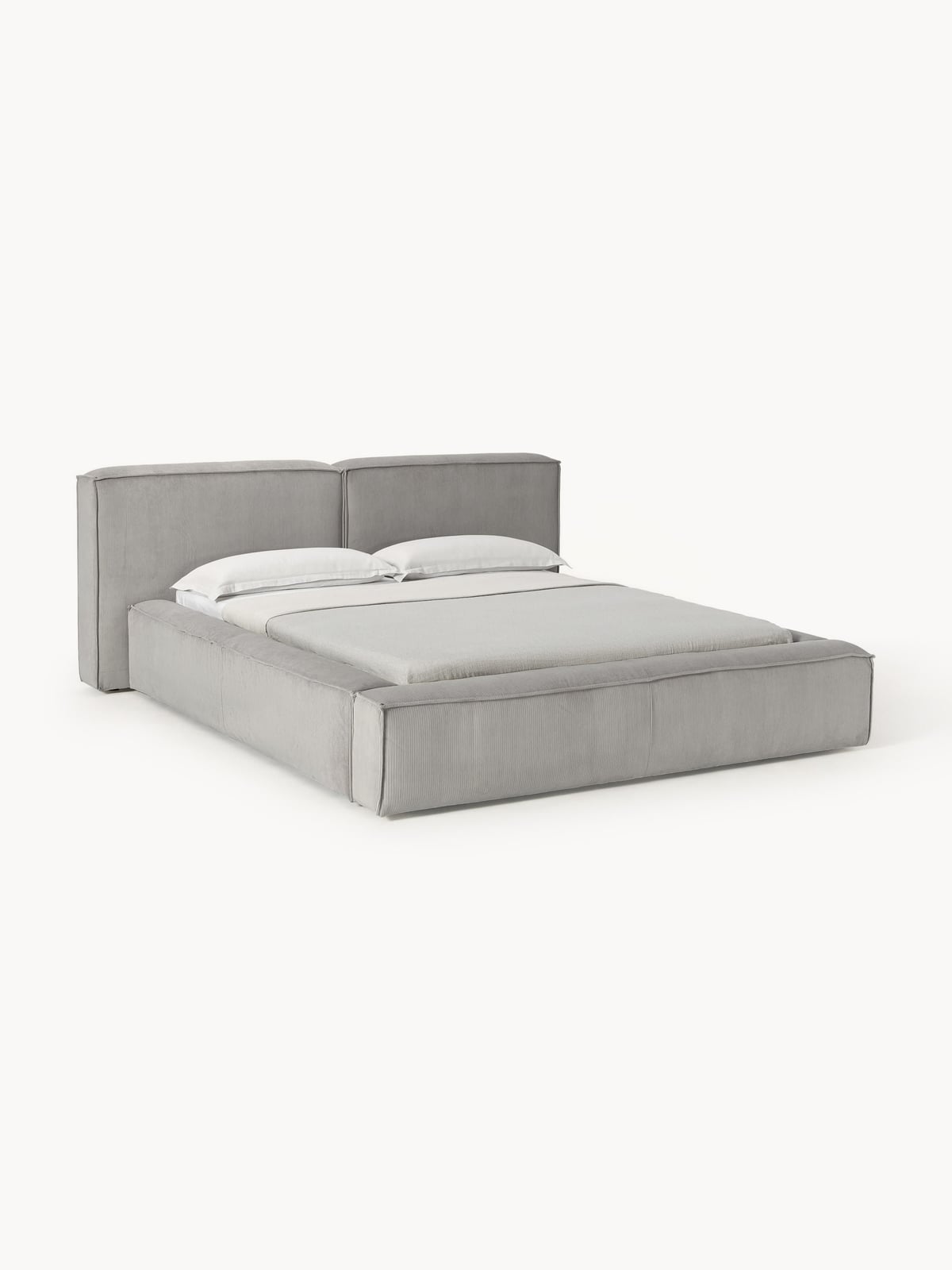 Lennon Upholstered Corduroy Bed with Storage Space