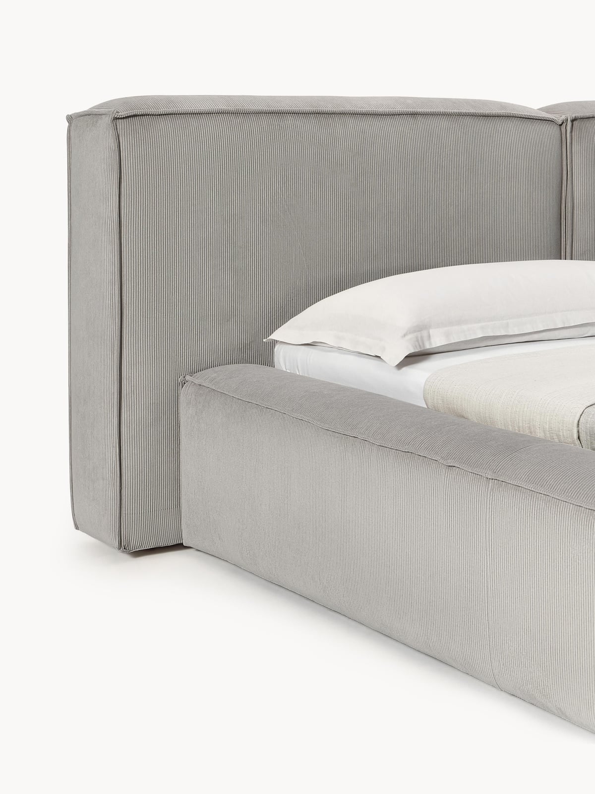 Lennon Upholstered Corduroy Bed with Storage Space