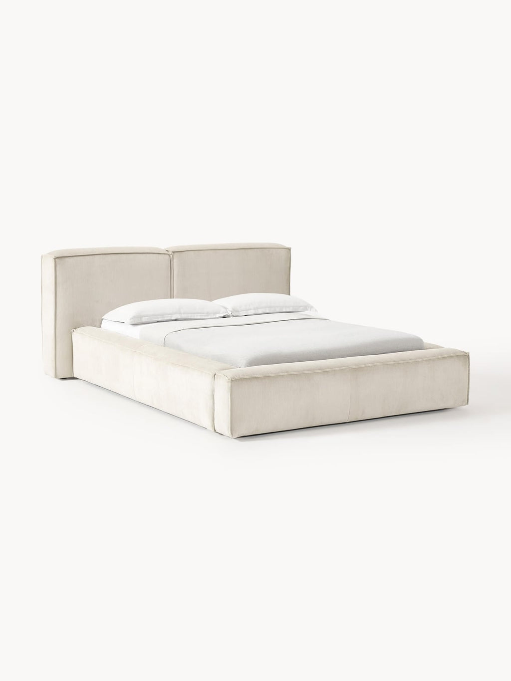 Lennon Upholstered Corduroy Bed with Storage Space