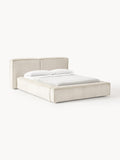 Lennon Upholstered Corduroy Bed with Storage Space