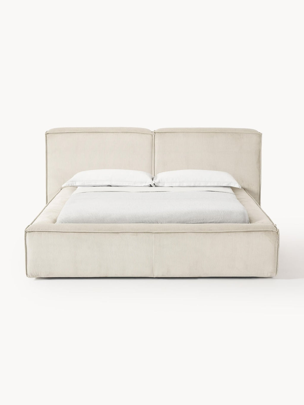 Lennon Upholstered Corduroy Bed with Storage Space
