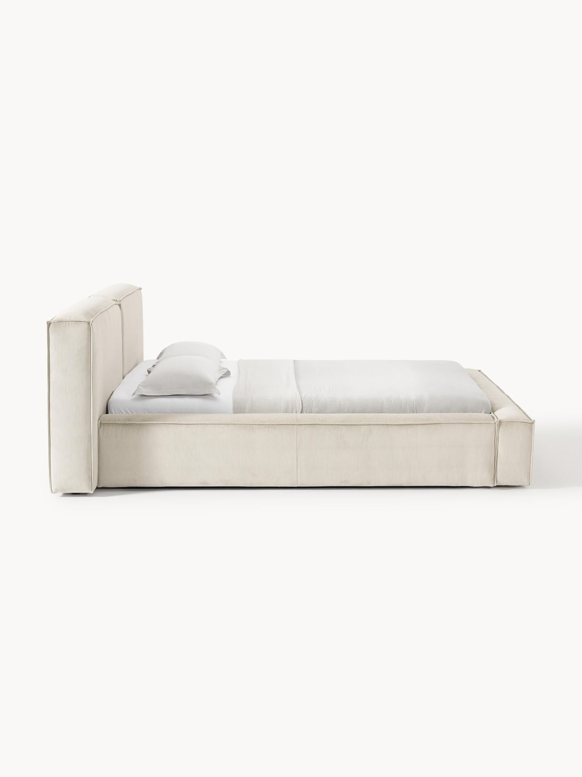 Lennon Upholstered Corduroy Bed with Storage Space