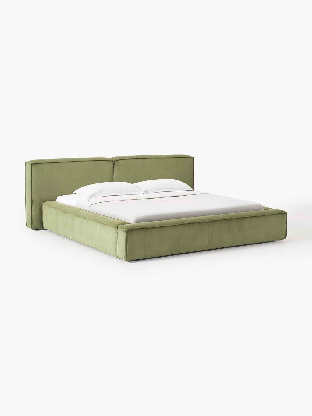 Lennon Upholstered Corduroy Bed with Storage Space