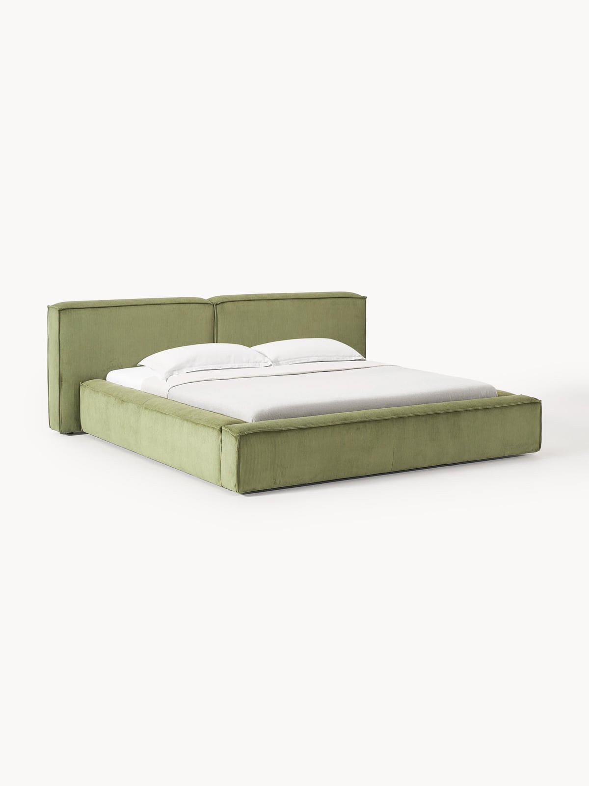 Lennon Upholstered Corduroy Bed with Storage Space