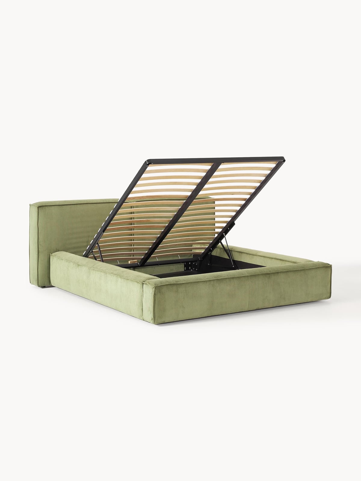 Lennon Upholstered Corduroy Bed with Storage Space