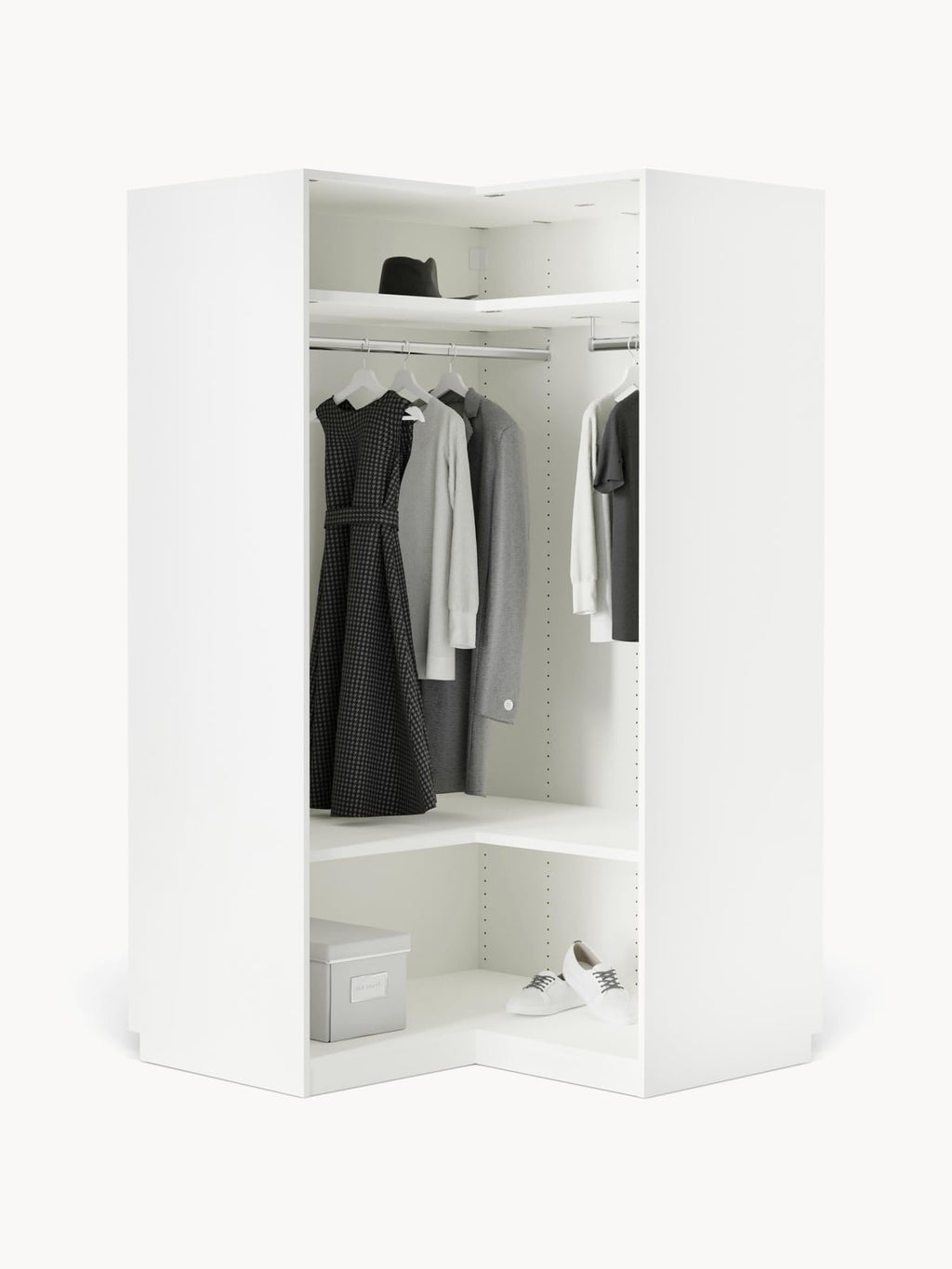 Leon Modular Corner Wardrobe, 115 cm Wide, in various sizes