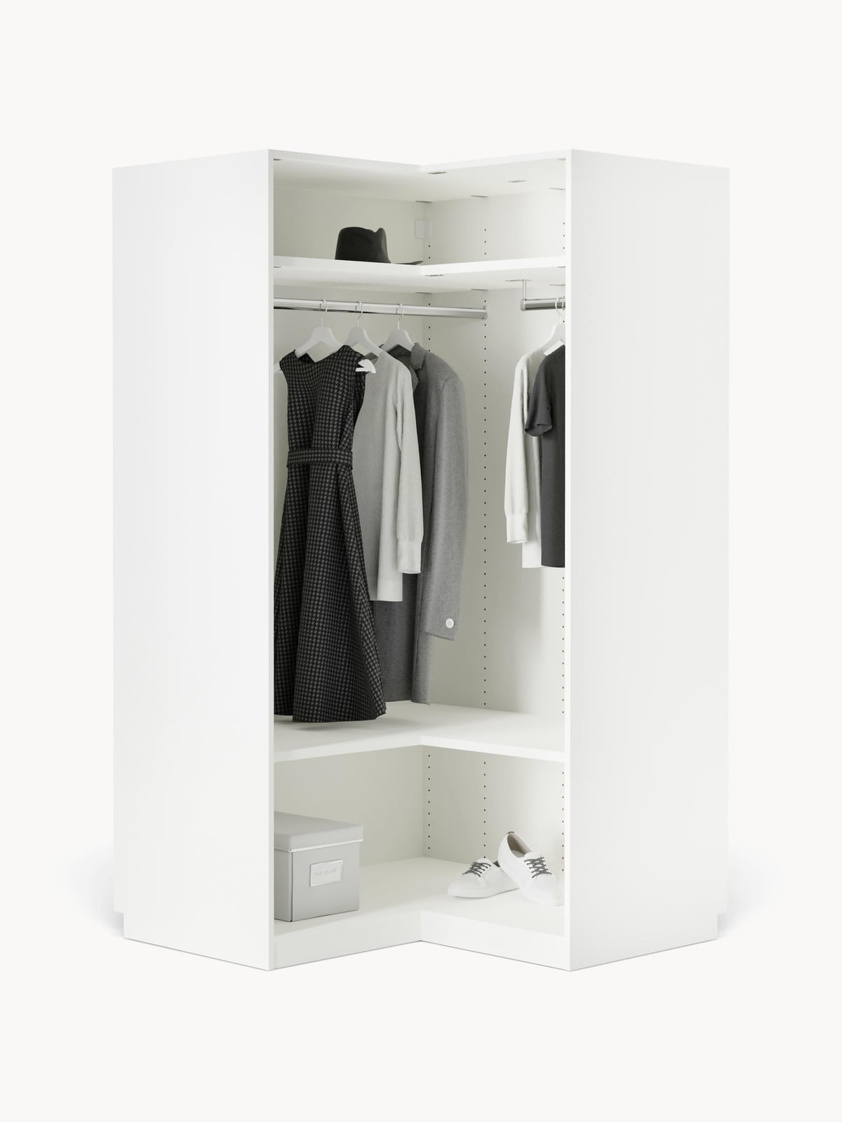 Leon Modular Corner Wardrobe, 115 cm Wide, in various sizes