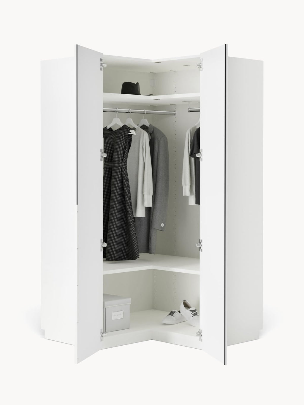 Leon Modular Corner Wardrobe, 115 cm Wide, in various sizes