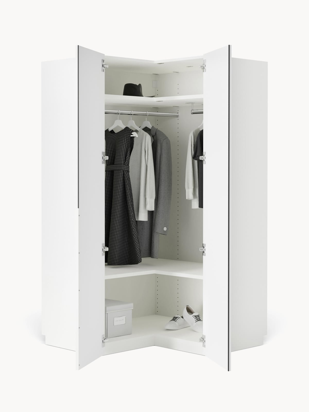 Leon Modular Corner Wardrobe, 115 cm Wide, in various sizes