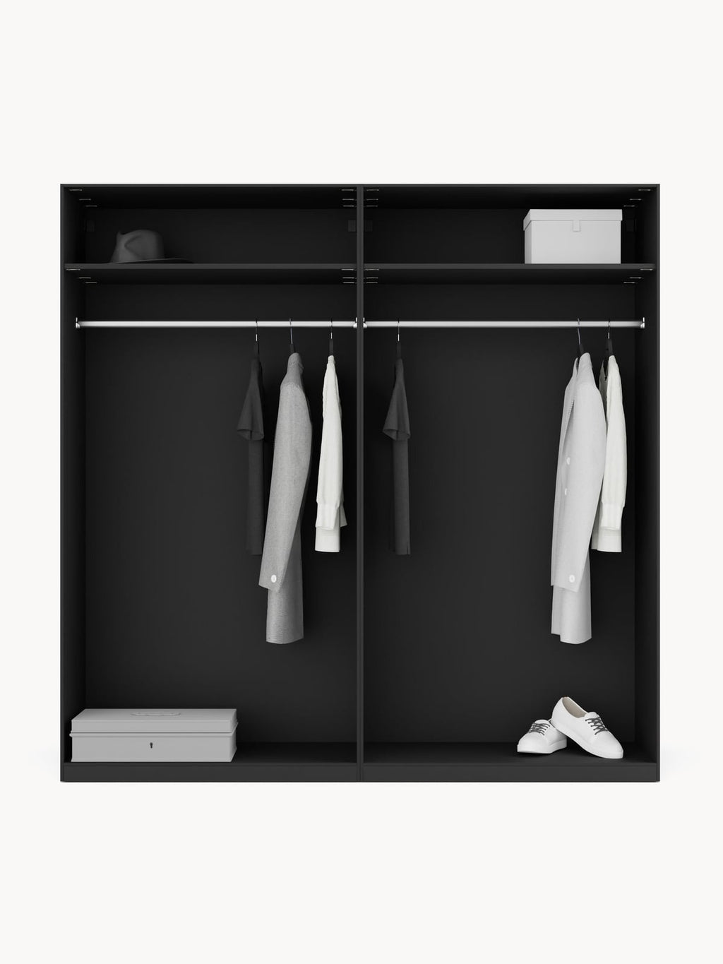 Leon Modular Hinge Door Wardrobe, 200 cm Wide, in various sizes