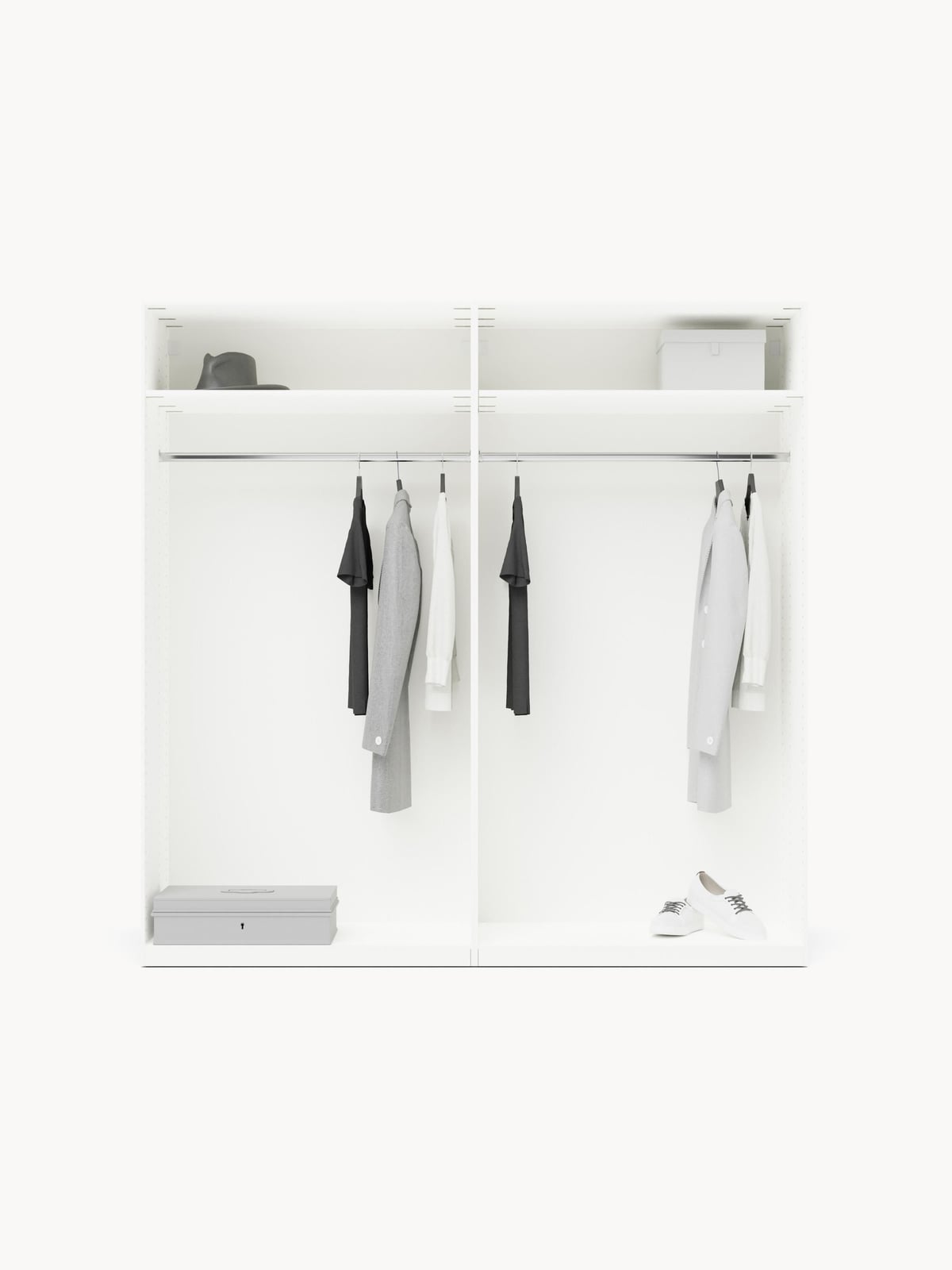 Leon Modular Hinged Door Wardrobe, 200 cm Wide, in various sizes