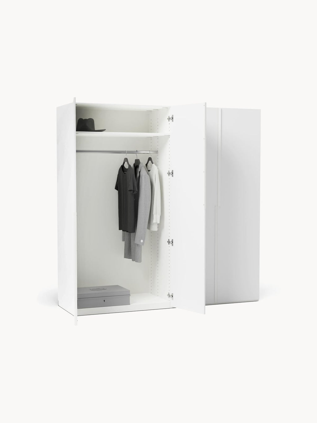 Leon Modular Hinged Door Wardrobe, 200 cm Wide, in various sizes
