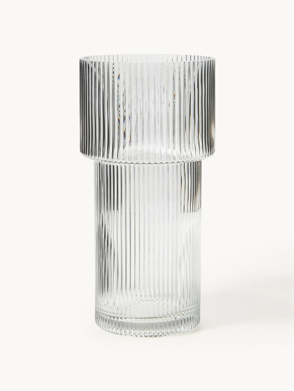 Lija Glass Vase with Ribbed Surface, H 30 cm