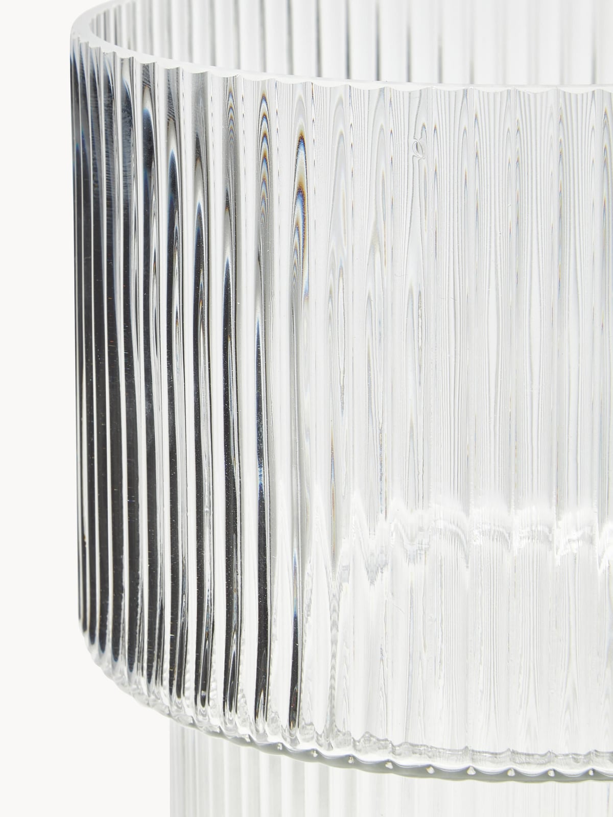 Lija Glass Vase with Ribbed Surface, H 30 cm
