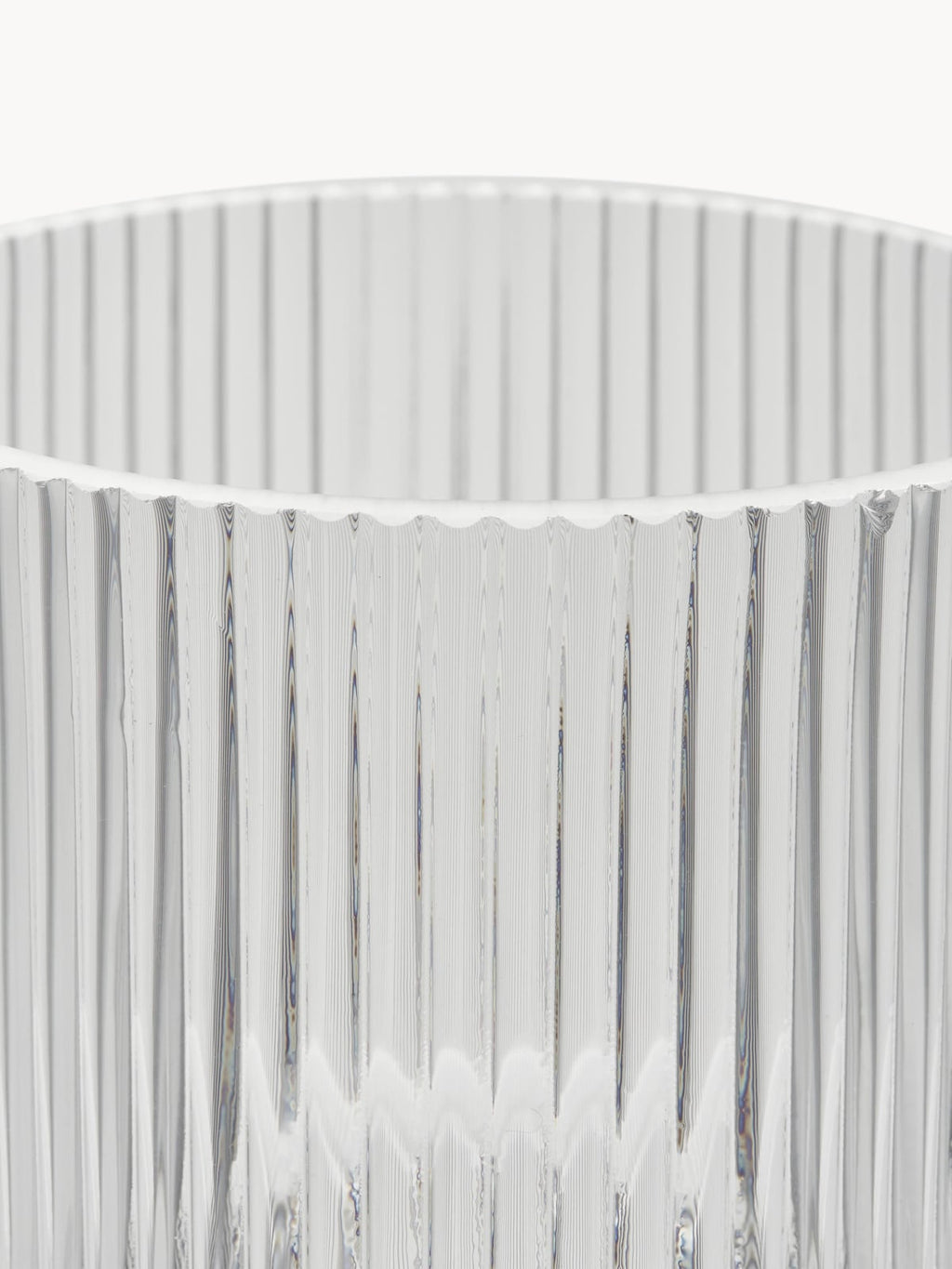 Lija Glass Vase with Ribbed Surface, H 30 cm