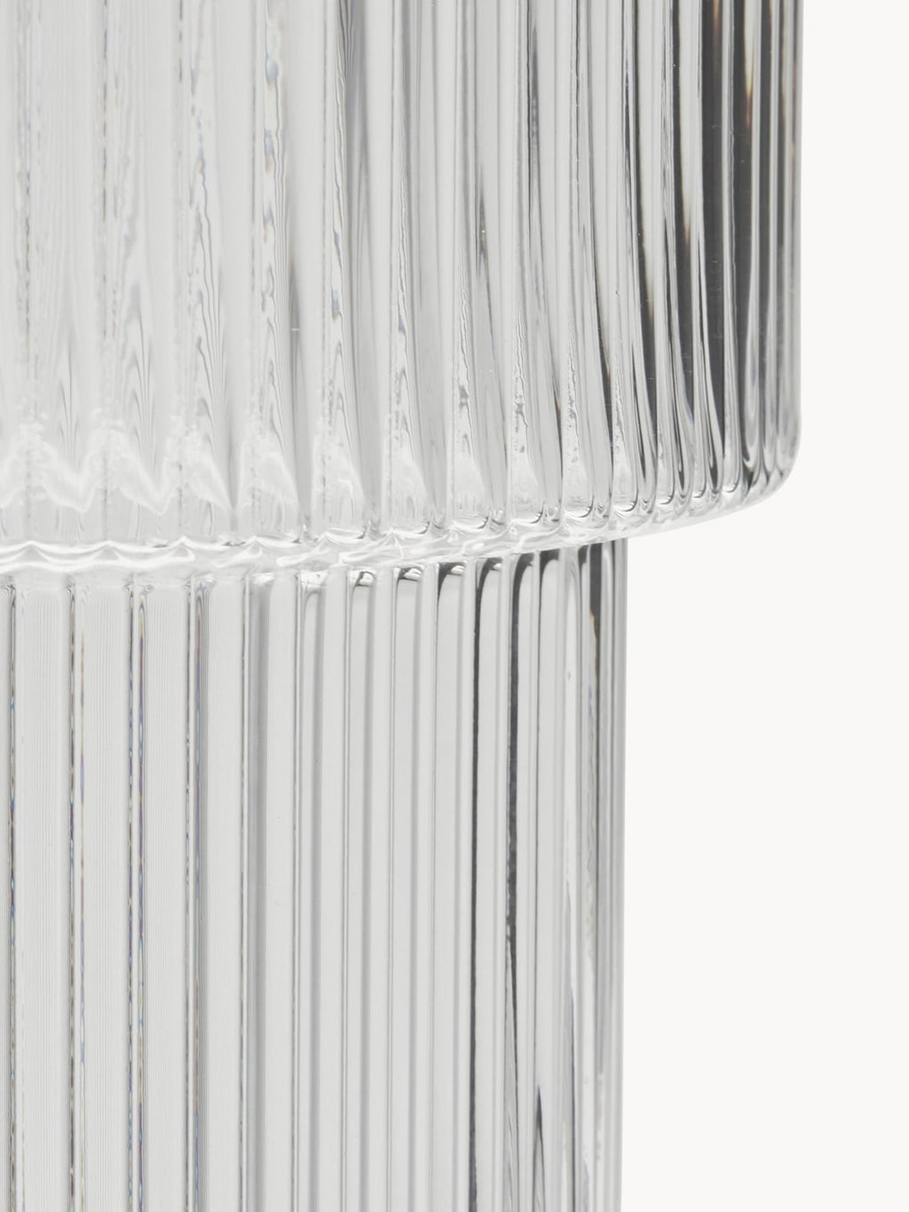 Lija Glass Vase with Ribbed Surface, H 30 cm