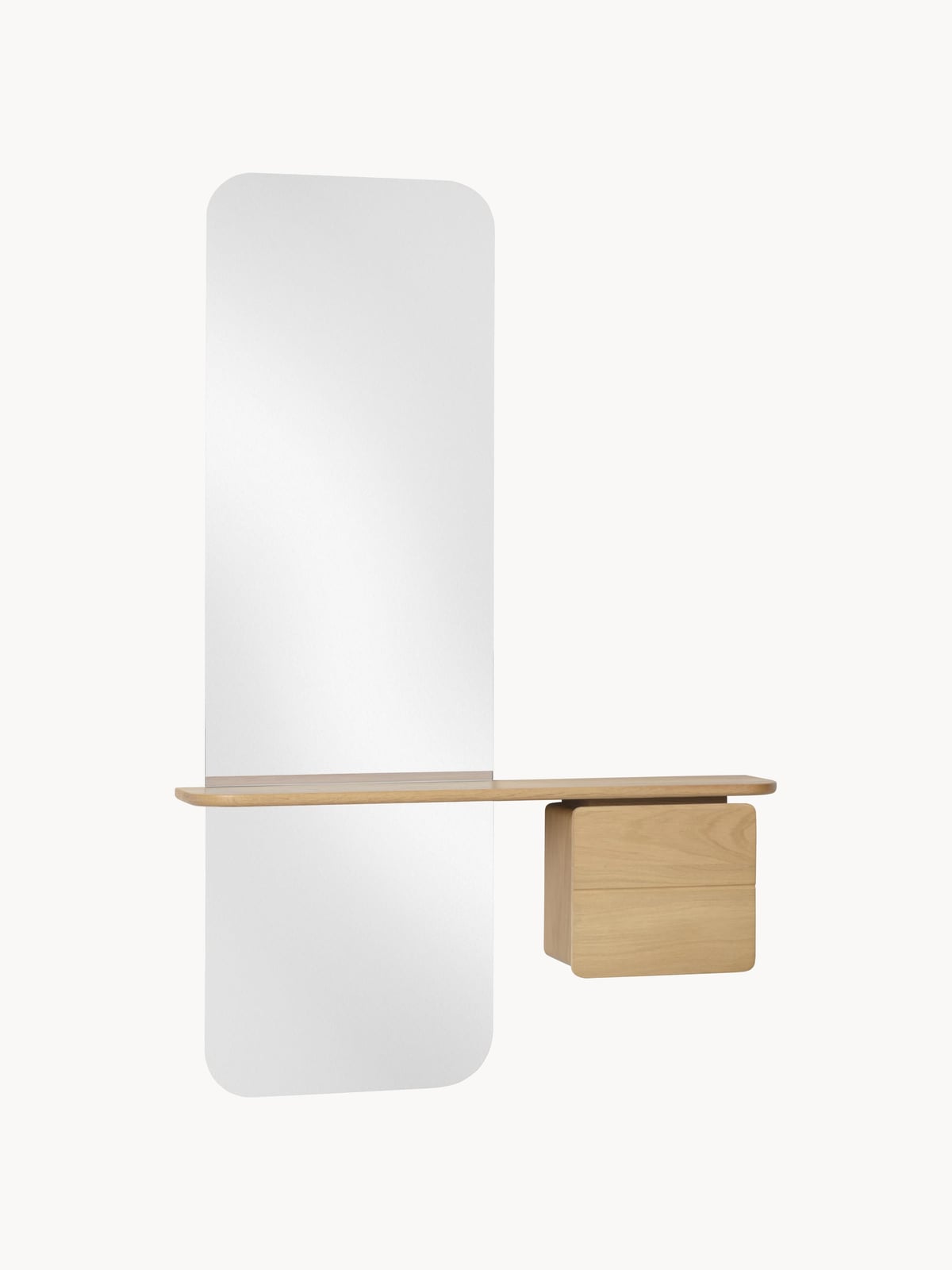Look Wall Mirror One More with Wooden Shelf