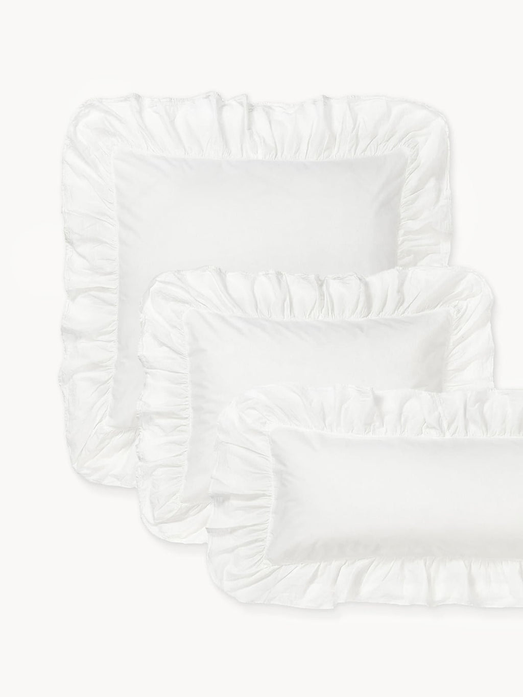 Louane Washed Cotton Percale Pillowcase with Ruffles