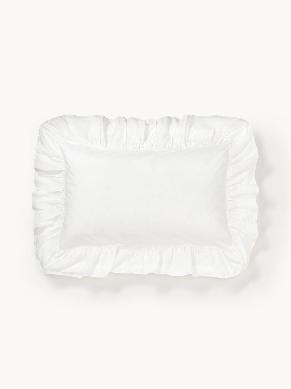 Louane Washed Cotton Percale Pillowcase with Ruffles