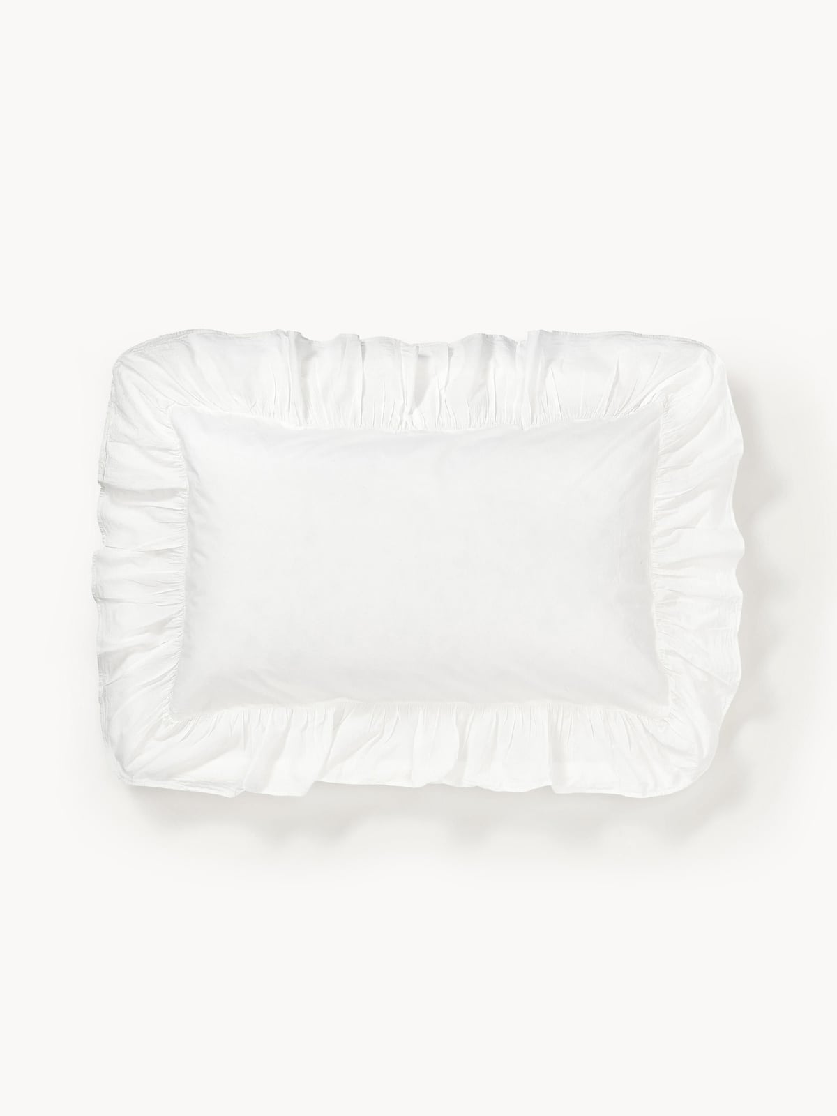 Louane Washed Cotton Percale Pillowcase with Ruffles