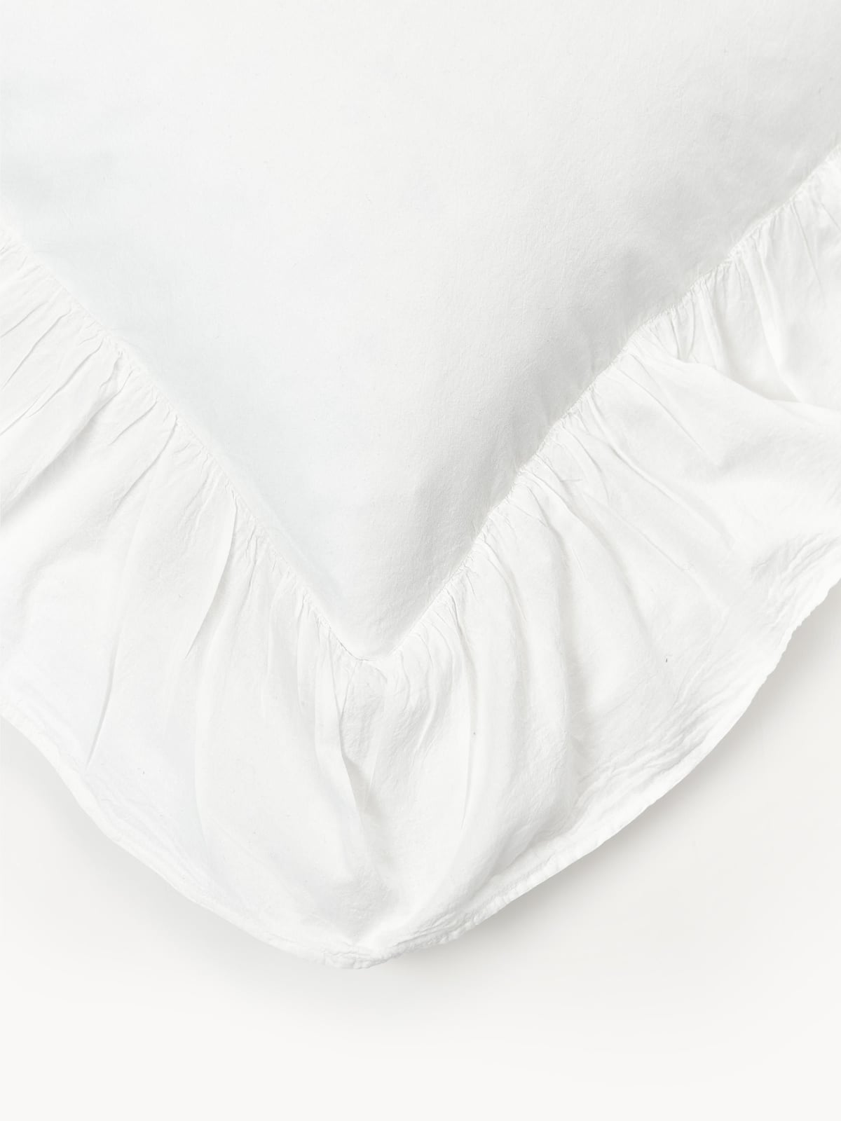 Louane Washed Cotton Percale Pillowcase with Ruffles