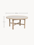 Marsden Round Oak Wood Coffee Table, Ø 90 cm