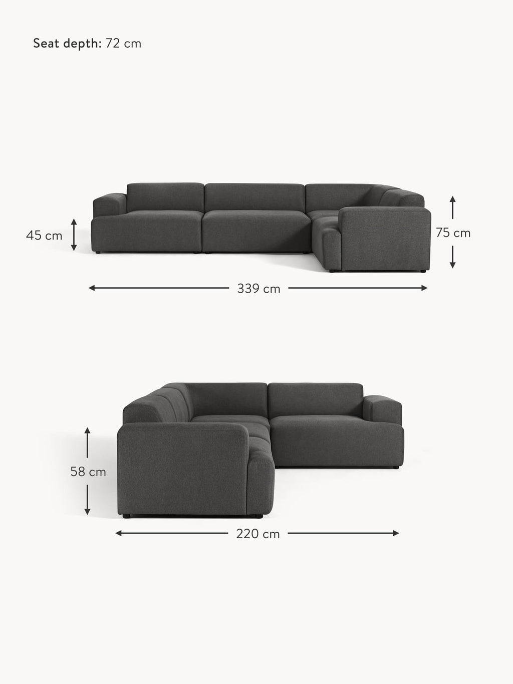 Melva Large Corner Sofa (4-seater)