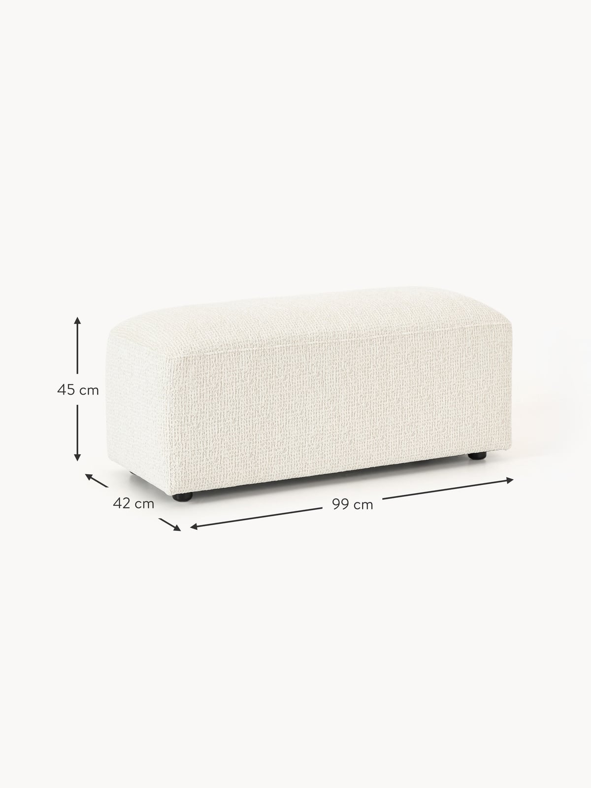Melva Ottoman, W 99 x D 42 cm
