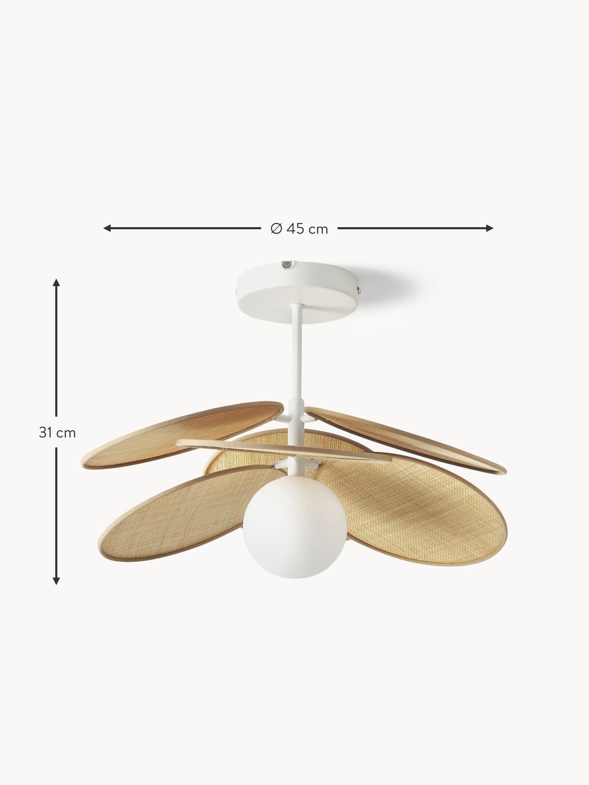 Milani Ceiling Lamp with Natural Fibre Decor