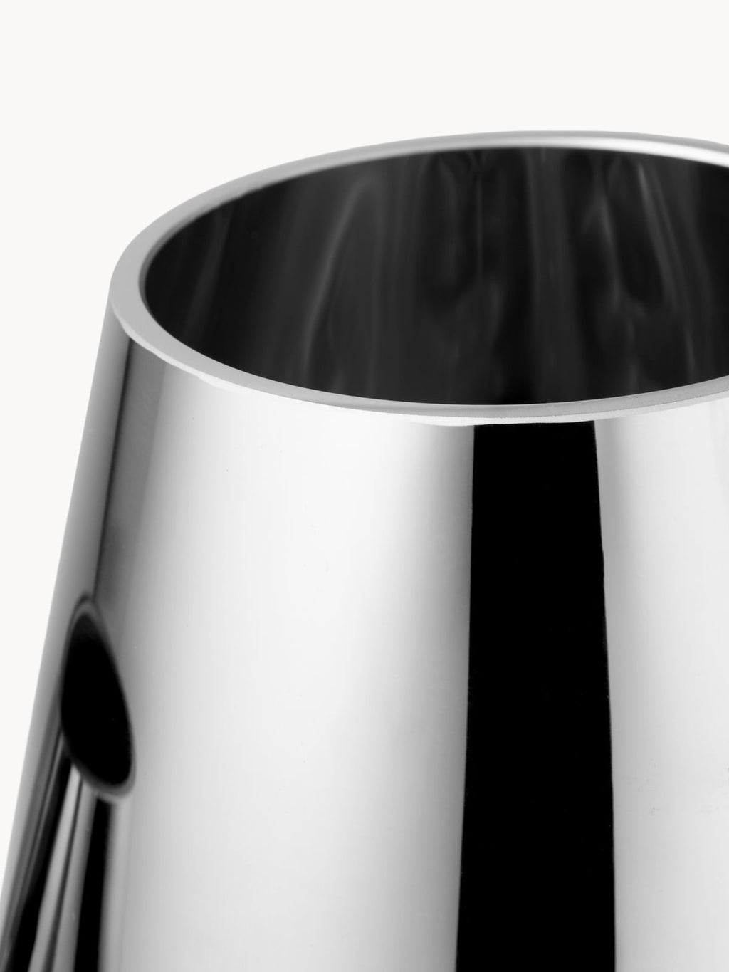 Mirror Mouth-Blown Glass Vase, H 35 cm